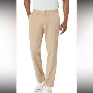 Nautica Men's Classic Fit Flat Front Stretch Deck Pant Khaki NWT 34X32